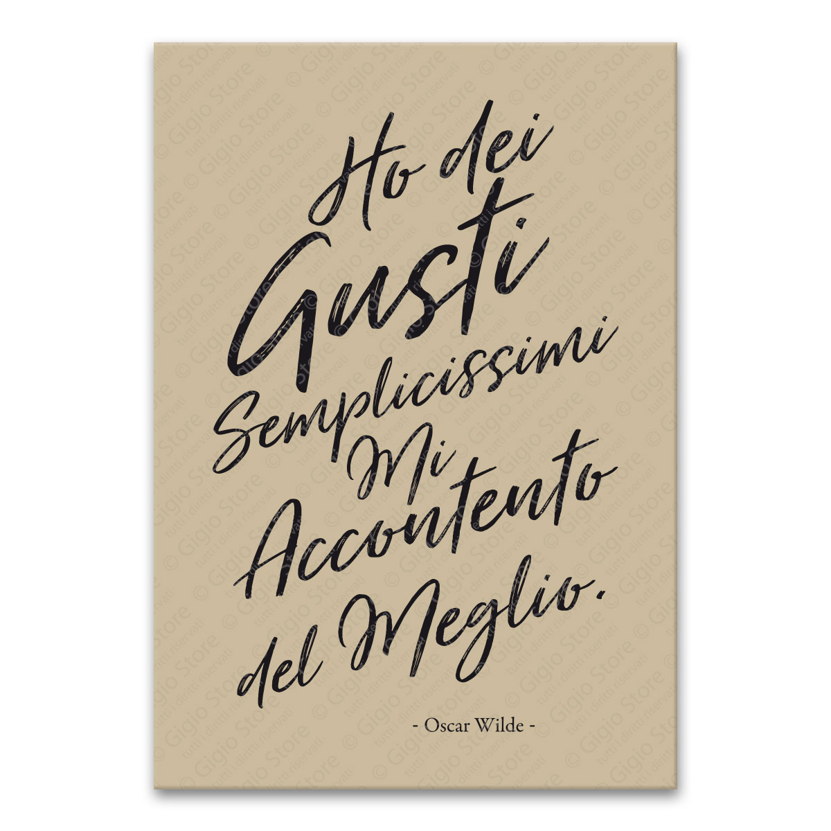 Poster Oscar Wilde frasi citazioni Ho gusti semplicissimi, mi accontento sempre del meglio. Wall Stickers Cucina Adesivi Murali.