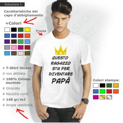 maglia papà, maglietta diventare papà, magliette papà con scritte, maglie futuro papà, maglietta per neo papà, maglie papà buffe