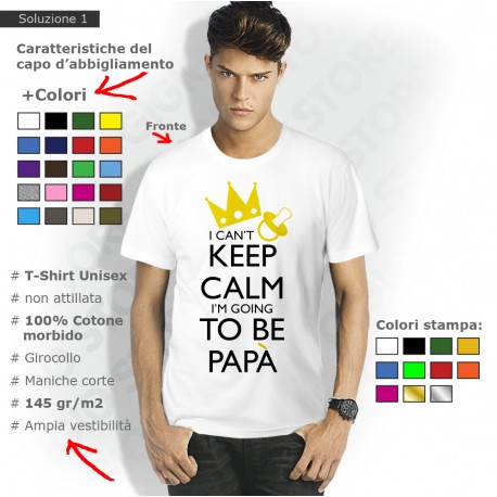 magliette futuro papà, magliette simpatiche papà, t shirt papà spiritose, maglie keep calm im going to be papà, t shirt neo papà