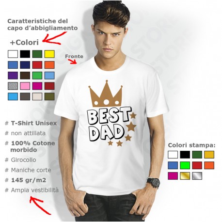 maglietta miglior papà, festa del papà regali, festa del papà magliette, magliette personalizzate papà, t shirt festa del papà
