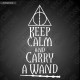 Keep Calm and Carry a Wand Magliette, Magliette Keep Calm Harry Potter, Magliette keep calm online