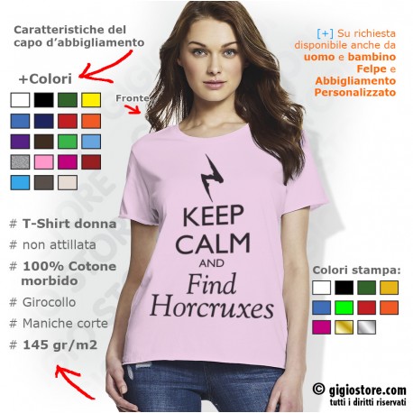 Maglietta Keep Calm and Find Horcruxes, Magliette Keep Calm Harry Potter, magliette keep calm personalizzate