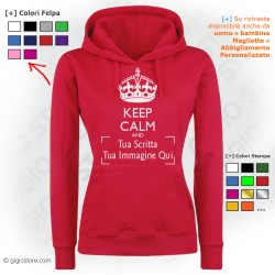 Felpe Donna Personalizzate, Felpe Keep Calm and Love Me, Felpa Donna Keep Calm, Felpa Donna con Cappuccio