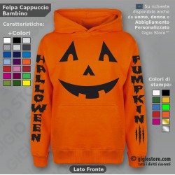 Festa Halloween, Felpe Personalizzate online, Magliette Halloween, Idee Regalo, Costumi Halloween, Felpa Bambino con Cappuccio