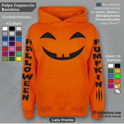 Festa Halloween, Felpe Personalizzate online, Magliette Halloween, Idee Regalo, Costumi Halloween, Felpa Bambino con Cappuccio
