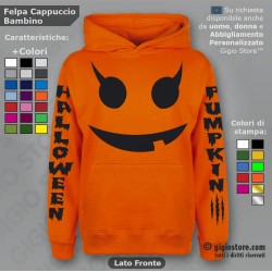 Festa Halloween, Felpe Personalizzate online, Magliette Halloween, Idee Regalo, Costumi Halloween, Felpa Bambino con Cappuccio
