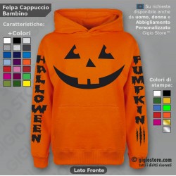 Festa Halloween, Felpe Personalizzate online, Magliette Halloween, Idee Regalo, Costumi Halloween, Felpa Bambino con Cappuccio