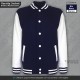felpa giacca college bambino scuola americana felpe varsity jacket giacche baseball da bambino stile americano Blu Navy Bianca