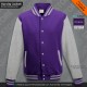 Giacca in Felpa Donna Viola Porpora Grigia Melange Felpe Baseball Bambino kid College Jacket Varsity Purple Heather Grey Ragazza