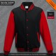 Felpe Baseball Taglie Bambini Kids Varsity Jacket Jet Black Fire Red Felpa College Taglia Bimbo Giacca Ragazzo Nera Rossa