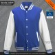 Giacche Americane Baseball Bambino Felpa College Blu Reale Bianca Varsity Jacket Royal Blue White Giacca Taglia Bimbo Ragazzo