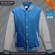 Varsity Jacket Azzurra Grigia Giacca Baseball Turchese Supphire Blue Heather Grey Felpa College Grigio Melange Taglie da Bambino