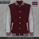 GIACCA COLLEGE Uomo Bordeaux Grigia Sport Melange Giubbotto Felpa Baseball Varsity Jacket Burgundy Heather Grey Moda Football