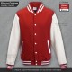 GIACCA COLLEGE Uomo Rossa Fuoco Bianca Giubbotto Felpa Baseball Varsity Jacket Fire Red White Moda Football