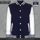 GIACCA COLLEGE Uomo Blu Navy Bianca Giubbotto Felpa Baseball Varsity Jacket Americano Navy Blue White Moda Football