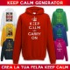 Keep Calm Generator Felpa Personalizzata keep calm and carry on con tua scritta e immagine 