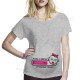 t shirt gravidanza grigia maglietta premaman Loading e ciuccio fucsia per bimba in arrivo Maglia Lunga Ampia Vestibilità