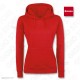 Felpa Personalizzata Donna con Cappuccio Red Rossa Taglia XS, S, M, L, XL, XXL Fruit of the Loom con tuo Logo Scritta e Immagine