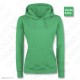 Felpa Personalizzata Donna con Cappuccio Verde Kelly Taglia XS S M L XL XXL Fruit of the Loom con tuo Logo Idee Regalo