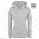 Felpa Personalizzata Donna con Cappuccio Grey Grigia Taglia XS S M L XL XXL Fruit of the Loom con tuo Logo Idee Regalo