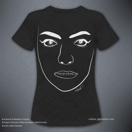 Stampa il Tuo Viso su una maglietta personalizzata FACELINE™ T-Shirt Donna