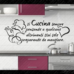 Adesivi Murali Aforismi Wall Sticker Frasi si Cucina sempre pensando a qualcuno decorazioni per interni Decalcomanie