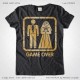 Maglietta Addio al Nubilato Game Over Sposi colore Nero Vintage stampa colore Oro taglia XS, S, M, L, XL