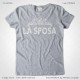 Magliette Matrimonio Addio al Nubilato La Sposa T-Shirt colore Heather Grey Stampa Personalizzata Bianco Taglia XS-S-M-L-XL-XXL