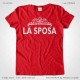 Magliette Matrimonio Addio al Nubilato La Sposa T-Shirt colore Rosso Stampa Personalizzata Bianco Taglia XS-S-M-L-XL-XXL