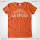 Magliette Matrimonio Addio al Nubilato La Sposa T-Shirt colore Arancio Stampa Personalizzata Colore Crema Taglia XS-S-M-L-XL