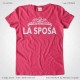 Magliette Matrimonio Addio al Nubilato La Sposa T-Shirt colore Fucsia Stampa Personalizzata Colore Bianco Taglia XS-S-M-L-XL