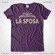 Magliette Matrimonio Addio al Nubilato La Sposa T-Shirt colore Viola Stampa Personalizzata Colore Crema Taglia XS-S-M-L-XL