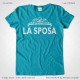 Magliette Matrimonio Addio Nubilato La Sposa T-Shirt colore Acqua Azzurra Stampa Personalizzata Colore Bianco Taglia XS-S-M-L-XL