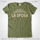 Magliette Matrimonio Addio Nubilato La Sposa T-Shirt colore Muschio Irlandese Stampa Colore Crema Taglia XS-S-M-L-XL