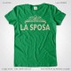 Magliette Matrimonio Addio al Nubilato La Sposa T-Shirt colore Verde Kelly Stampa Personalizzata Colore Crema Taglia XS-S-M-L-XL