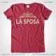 Magliette Matrimonio Addio Nubilato La Sposa T-Shirt colore Rosso Vintage Stampa Personalizzata Colore Crema Taglia XS-S-M-L-XL