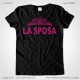 Magliette Matrimonio Addio al Nubilato La Sposa T-Shirt colore Nero Stampa Personalizzata Fucsia Taglia XS, S, M, L, XL, XXL