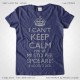 Magliette Addio Nubilato Keep Calm Sposa T-Shirt Matrimonio Colore Indigo Stampa Argentata Taglia XS-S-M-L-XL