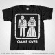 Magliette Addio al Celibato Game Over Sposi T-Shirt Matrimonio Sposo. Cambia Colore Aggiungi Scritte e Immagini. Personalizza!