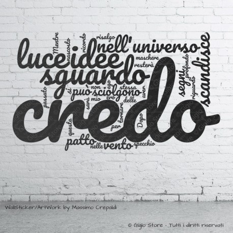 Wall Stickers Adesivi Murali Muro e superfici lisce con Frasi Citazioni stile Tag Word qualità made in Italy facile da applicare