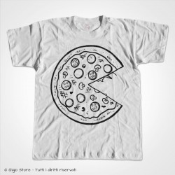 Maglietta personalizzata per la coppia modello unisex con pezzo di pizza complementare. idee regalo per coppie by Gigio Store