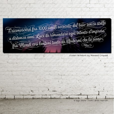 Poster con frasi e Aforismi di Massimo Crepaldi "Ti riconoscerei fra 1000.." Stampa su tela pittorica con telaio by Gigio Store