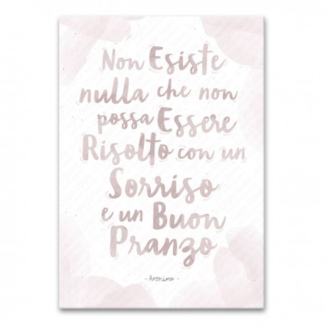 Wall Stickers Cucina Adesivi Murali Pareti Scritta Non esiste nulla che non possa essere risolto con un sorriso e un buon pranzo