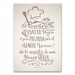 La scoperta di un piatto nuovo Adesivo Pareti Muro Cucina Ristorazione Wall Sticker Murali, Poster con frasi di Anthelme Brillat