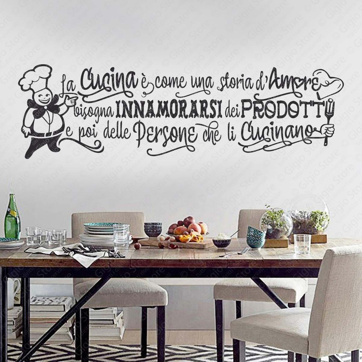 decalmile Adesivi Murali Scritte e Frasi Amore Adesivi da Parete Citazioni  Famiglia Nero Decorazione Murale Camerette Sala da Pranzo Soggiorno