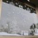 composizione vetrina natalizia, vetrofanie di natale, realizzata con adesivi natale vetrine rimovibili by Gigio Store
