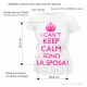 Gigio Store Maglietta festa Addio Nubilato TShirt logo Keep Calm Sposa idee regalo Matrimonio Sposi Colore Bianco stampa Fucsia