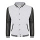 Giacca College stile Americano Varsity Jacket Grigio Nero Neutra oppure con Stampa Maniche in Simil Pelle Felpata internamente