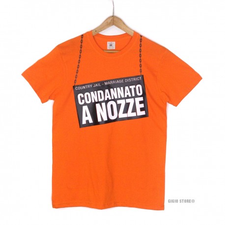 Maglietta Sposo Addio Celibato Condannato a Nozze t-shirt confortevole da indossare morbida al tatto colore arancione