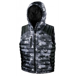 Gigio Store gilet smanicato con stampa Camouflage cappuccio integrato ottimo per lo sport il tempo libero e lavoro